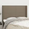Image de Tête De Lit Avec Oreilles Taupe 147x16x118/128 Cm Tissu Vidaxl