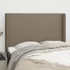 Image de vidaXL Tête de lit avec oreilles Taupe 147x16x118-128 cm Tissu3119302