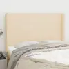 Image de Tête De Lit Avec Oreilles Crème 147x16x118/128 Cm Tissu Vidaxl