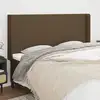 Image de Tête De Lit Avec Oreilles Marron Foncé 163x16x118/128 Cm Tissu Vidaxl