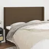 Image de Tête De Lit Avec Oreilles Marron Foncé 183x16x118/128 Cm Tissu Vidaxl