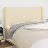 Image de Tête De Lit Avec Oreilles Crème 183x16x118/128 Cm Tissu Vidaxl