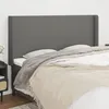 Image de Tête De Lit Avec Oreilles Gris Foncé 203x16x118/128 Cm Tissu Vidaxl