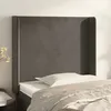 Image de Tête De Lit Avec Oreilles Gris Foncé 83x16x118/128 Cm Velours Vidaxl