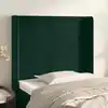 Image de Tête De Lit Avec Oreilles Vert Foncé 83x16x118/128 Cm Velours Vidaxl