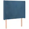 Image de Tête De Lit Avec Oreilles Bleu Foncé 83x16x118/128 Cm Velours Vidaxl