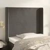 Image de Tête De Lit Avec Oreilles Gris Foncé 93x16x118/128 Cm Velours Vidaxl