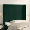 Image de Tête De Lit Avec Oreilles Vert Foncé 93x16x118/128 Cm Velours Vidaxl