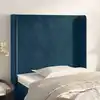 Image de Tête De Lit Avec Oreilles Bleu Foncé 93x16x118/128 Cm Velours Vidaxl