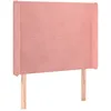 Image de Tête De Lit Avec Oreilles Rose 103x16x118/128 Cm Velours Vidaxl