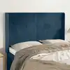 Image de Tête De Lit Avec Oreilles Bleu Foncé 147x16x118/128 Cm Velours Vidaxl