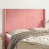 Image de Tête De Lit Avec Oreilles Rose 147x16x118/128 Cm Velours Vidaxl