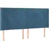 Image de Tête De Lit Avec Oreilles Bleu Foncé 163x16x118/128 Cm Velours Vidaxl