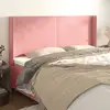 Image de Tête De Lit Avec Oreilles Rose 163x16x118/128 Cm Velours Vidaxl