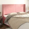 Image de Tête De Lit Avec Oreilles Rose 183x16x118/128 Cm Velours Vidaxl