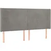 Image de Tête De Lit Avec Oreilles Gris Clair 203x16x118/128 Cm Velours Vidaxl