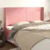 Image de Tête De Lit Avec Oreilles Rose 203x16x118/128 Cm Velours Vidaxl