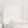 Image de Tête De Lit Avec Oreilles Blanc 83x16x118/128 Cm Similicuir Vidaxl