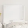 Image de Tête De Lit Avec Oreilles Blanc 93x16x118/128 Cm Similicuir Vidaxl