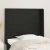 Image de Tête De Lit Avec Oreilles Noir 103x16x118/128 Cm Similicuir Vidaxl