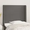 Image de Tête De Lit Avec Oreilles Gris 103x16x118/128 Cm Similicuir Vidaxl