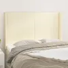 Image de Tête De Lit Avec Oreilles Crème 147x16x118/128 Cm Similicuir Vidaxl