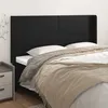 Image de Tête De Lit Avec Oreilles Noir 203x16x118/128 Cm Similicuir Vidaxl