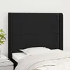 Image de Tête De Lit Avec Oreilles Noir 83x16x118/128 Cm Tissu Vidaxl