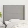 Image de Tête De Lit Avec Oreilles Gris Clair 93x16x118/128 Cm Tissu Vidaxl