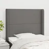 Image de Tête De Lit Avec Oreilles Gris Foncé 93x16x118/128 Cm Tissu Vidaxl