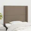 Image de Tête De Lit Avec Oreilles Taupe 93x16x118/128 Cm Tissu Vidaxl
