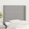 Image de Tête De Lit Avec Oreilles Gris Clair 103x16x118/128 Cm Tissu Vidaxl