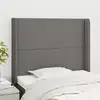 Image de Tête De Lit Avec Oreilles Gris Foncé 103x16x118/128 Cm Tissu Vidaxl