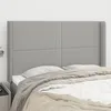 Image de Tête De Lit Avec Oreilles Gris Clair 147x16x118/128 Cm Tissu Vidaxl