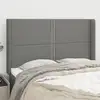 Image de Tête De Lit Avec Oreilles Gris Foncé 147x16x118/128 Cm Tissu Vidaxl