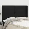 Image de Tête De Lit Avec Oreilles Noir 147x16x118/128 Cm Tissu Vidaxl