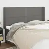 Image de Tête De Lit Avec Oreilles Gris Foncé 183x16x118/128 Cm Tissu Vidaxl