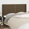 Image de Tête De Lit Avec Oreilles Marron Foncé 183x16x118/128 Cm Tissu Vidaxl