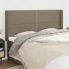 Image de Tête De Lit Avec Oreilles Taupe 183x16x118/128 Cm Tissu Vidaxl
