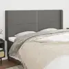 Image de Tête De Lit Avec Oreilles Gris Foncé 203x16x118/128 Cm Tissu Vidaxl