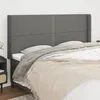 Image de vidaXL Tête de lit avec oreilles Gris foncé 203x16x118/128 cm Tissu 3119463
