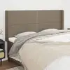 Image de Tête De Lit Avec Oreilles Taupe 203x16x118/128 Cm Tissu Vidaxl