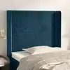 Image de Tête De Lit Avec Oreilles Bleu Foncé 83x16x118/128 Cm Velours Vidaxl