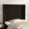 Image de Tête De Lit Avec Oreilles Noir 93x16x118/128 Cm Velours Vidaxl
