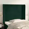 Image de Tête De Lit Avec Oreilles Vert Foncé 103x16x118/128 Cm Velours Vidaxl