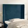 Image de Tête De Lit Avec Oreilles Bleu Foncé 103x16x118/128 Cm Velours Vidaxl