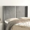 Image de Tête De Lit Avec Oreilles Gris Clair 147x16x118/128 Cm Velours Vidaxl