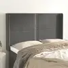 Image de Tête De Lit Avec Oreilles Gris Foncé 147x16x118/128 Cm Velours Vidaxl