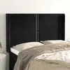 Image de Tête De Lit Avec Oreilles Noir 147x16x118/128 Cm Velours Vidaxl