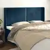 Image de Tête De Lit Avec Oreilles Bleu Foncé 163x16x118/128 Cm Velours Vidaxl